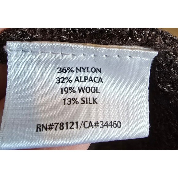 Eileen Fisher brown nylon/alpaca/wool/silk cardigan size large - Picture 5 of 6